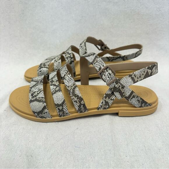 Crocs Tulum snakeskin print sandals women's size 10 Rubber/Jelly - Picture 5 of 13